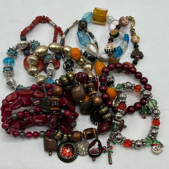 11 Beautiful Multicolored Beaded Bracelets - Picture 1 of 16